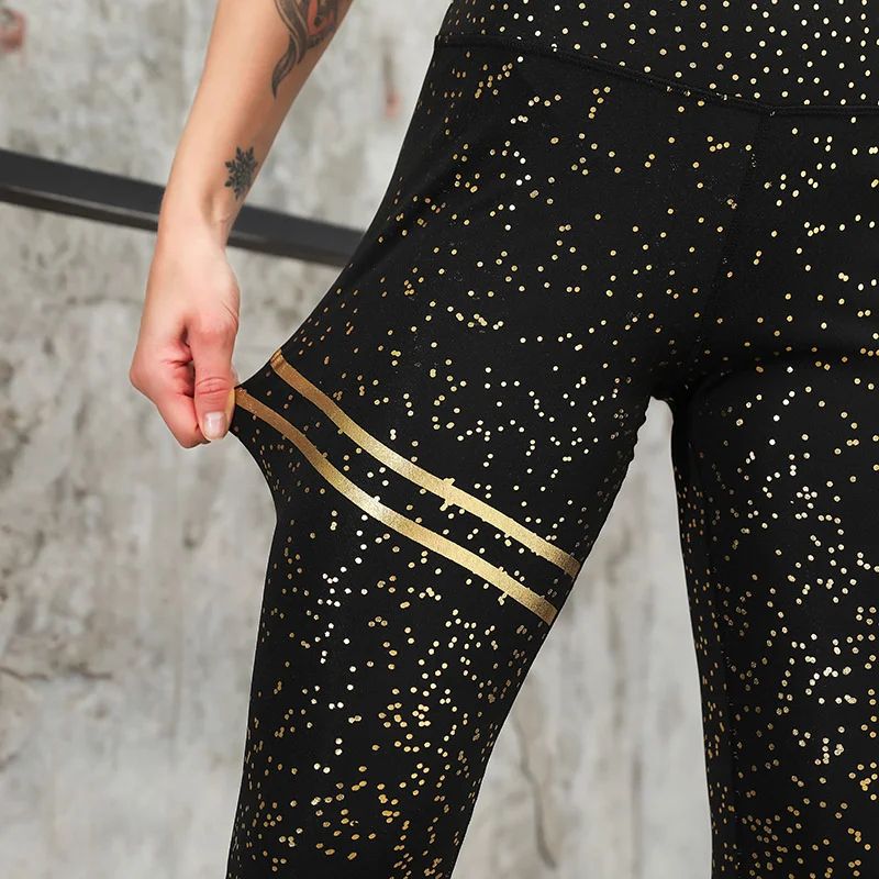 ribbed leggings High Waist Buttocks Hot Stamping Double Circle Printing Sports Printing Yoga Pants Slimming Fitness Running Quick-Drying lululemon leggings