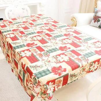 

Christmas Tablecloth Decor Holly & Red Ribbons Cloth 150*180cm Kitchen