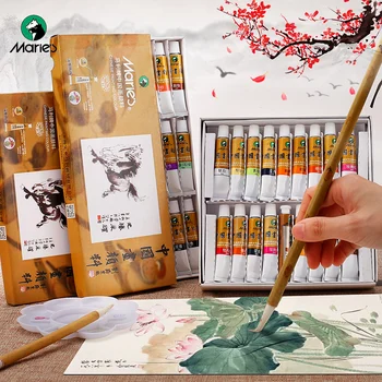 Marie's Chinese Painting Pigment Color Tubes Watercolor Sets 5/12ML 12Colors for Students, Beginners and Painting 1