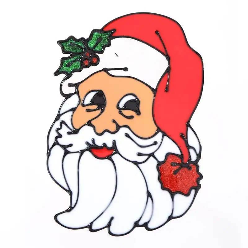 Рождественские оконные витрины съемные Санта-Клаус Снеговик Лось настенные наклейки - Цвет: I