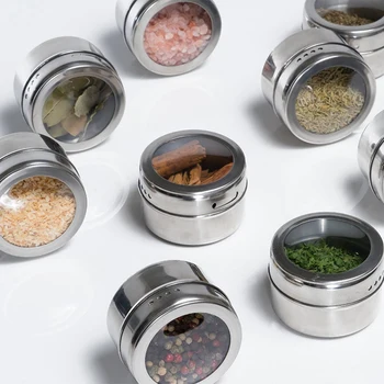 

netic Spice Jars Container Set with Labels Stickers Spoon Seasoning Bottle Pepper Condiment Storage Box of Elefants