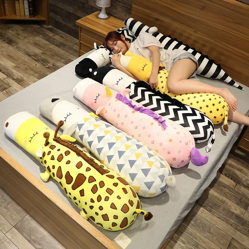 

90cm/105cm Simulation Funny Crocodile Lion Giraffe Plush Toy Soft Cartoon Animal Stuffed Doll Home Decor Sofa Pillow Friend Gift