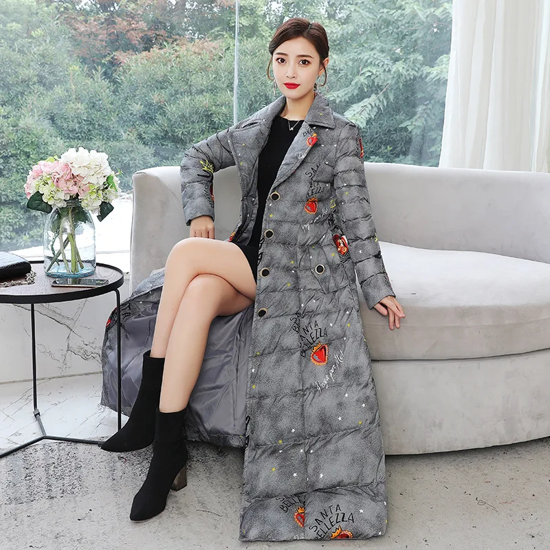 

2019 New Style Winter Ethnic-Style Coat Mom Mid-length Loose-Fit Clothes Thick Cotton-padded Jacket Cotton Coat Overcoat Women's