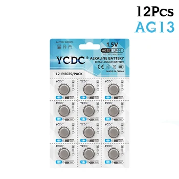 

12Pcs YCDC AG13 Button Batteries 1.5V SR44SW L1154 RW82 RW42 LR44 357 AG13 Coin Cell Batteries For Watch Calculator Toys