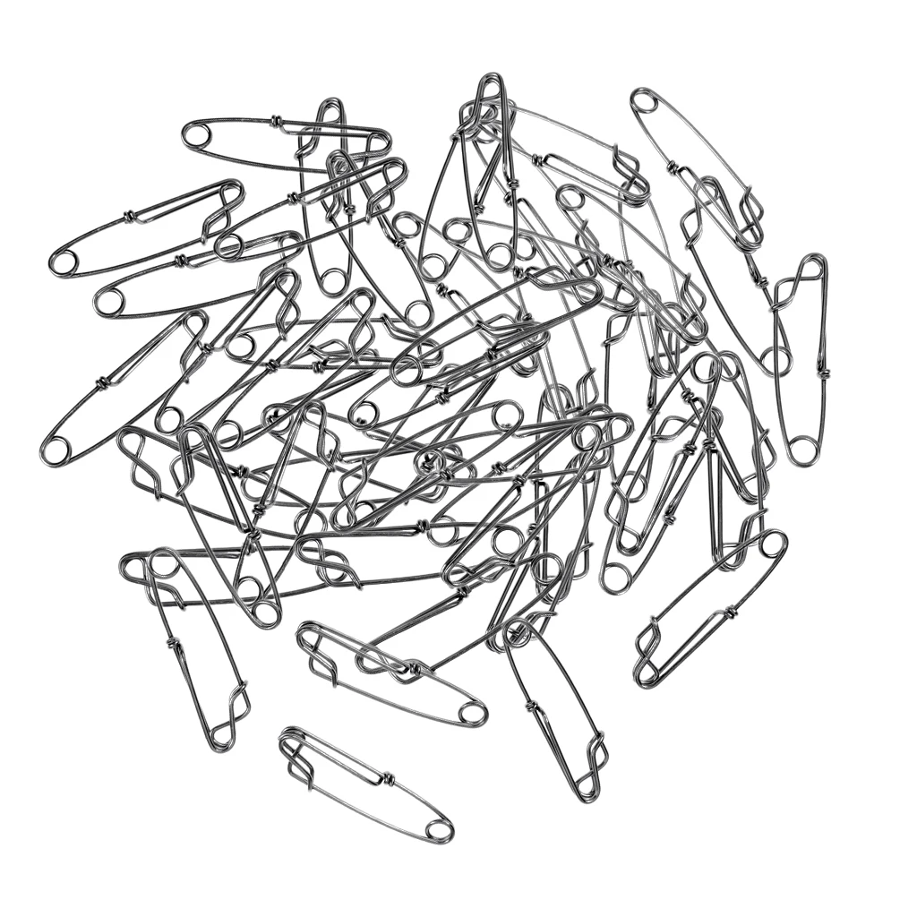 50Pcs Stainless Steel Longline Branch Hanger Snap Float Line Tuna Clip 80mm