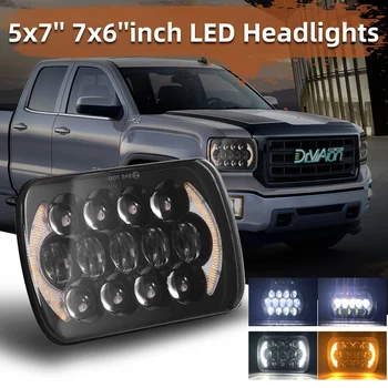

105W 5''x7''/7''x'6'' Projector Led Headlights for Jeep Wrangler YJ Cherokee XJ H6054 H5054 H6054LL 69822 6052 6053