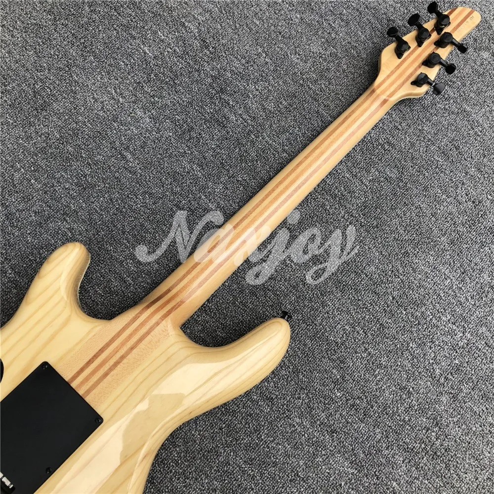 Глянцевая черная электрогитара Mayones 6 струн, шея через тело, обвязка Abalone, гриф из черного дерева, гитара Mayones