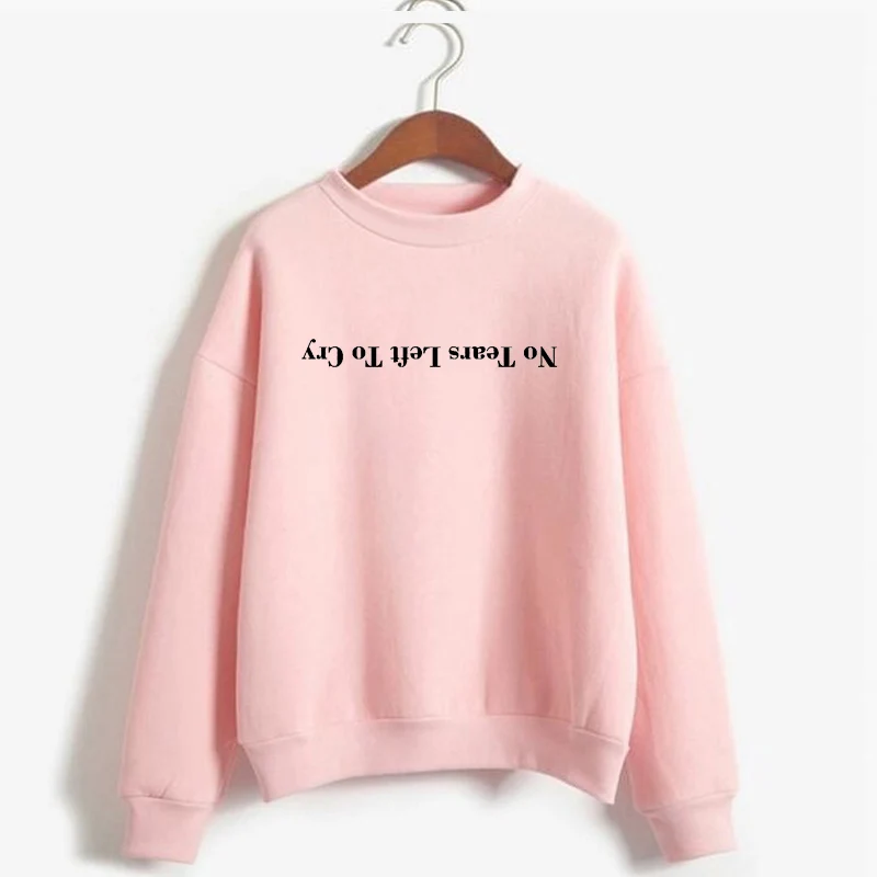 

Ariana Grande Sweatshirt No Tears Left To Cry Hoodie Women Print Harajuku God Is A Woman Sweatshirts Pullover Cewneck Warm Tops