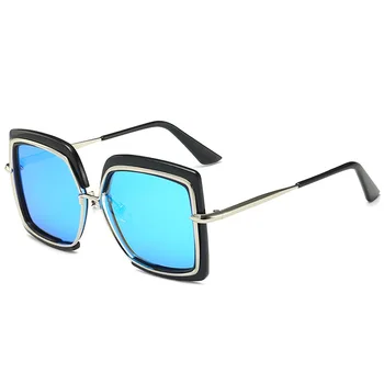 

2019 square large frame sun glasses women's cross-border popular sunglasses European and American fashion all-match sunglasses