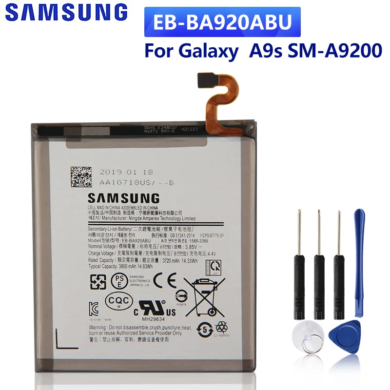 Оригинальная запасная аккумуляторная батарея для SAMSUNG Galaxy A9s EB BA920ABU A9200 2018 версия