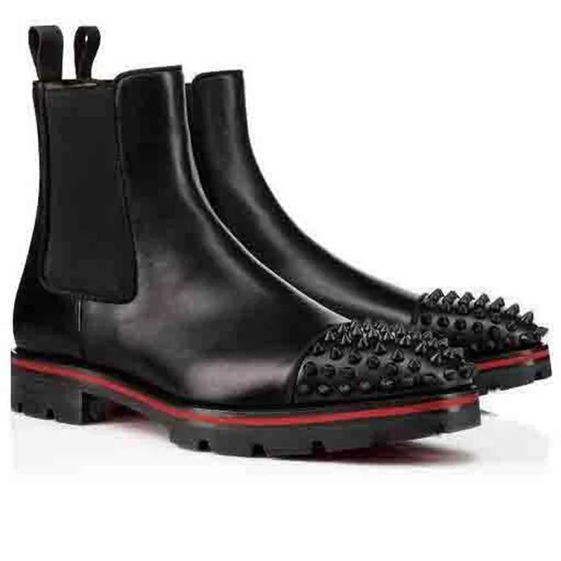 Новые стильные кроссовки с красной подошвой, мужские сапоги с шипами, Мужская замшевая обувь, супер perfec39-46