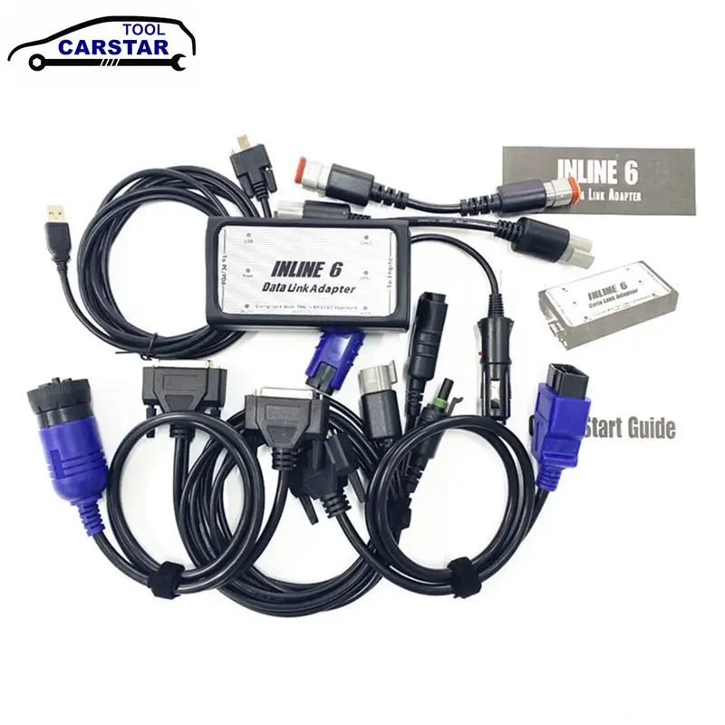 

Newest INLINE 6 V8.7 Data Link Adapter for Truck Scanner Heavy Duty Diagnostic Truck Tool Support Multi-language
