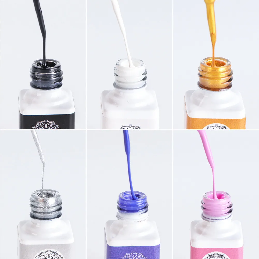 6 цветов Гель-лак для ногтей линия гель УФ гель тонкая кисточка для лака паук Цветы Рисунок блестящий лак для украшения ногтей Декор Маникюр