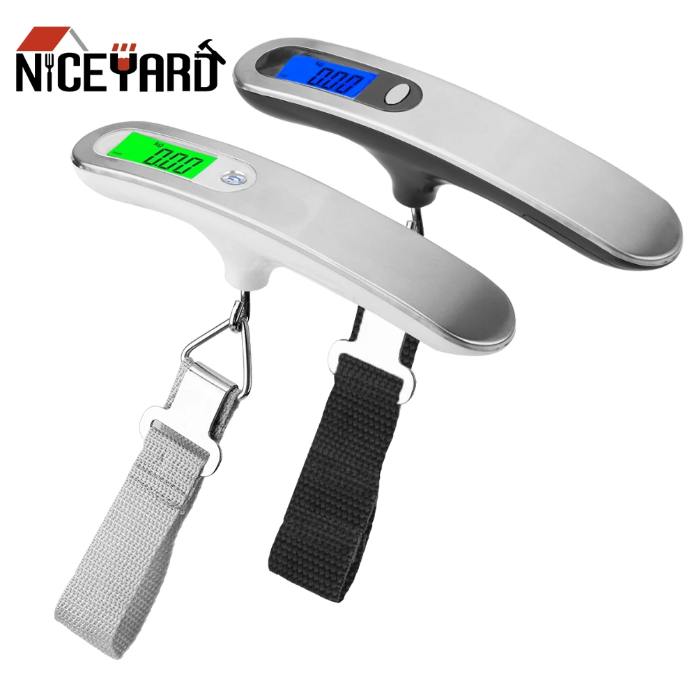 NICEYARD Electronic Luggage Scales Fishing Scale Digital LCD Backlight Display Portable Handheld Belt 50kg/110lb | Инструменты