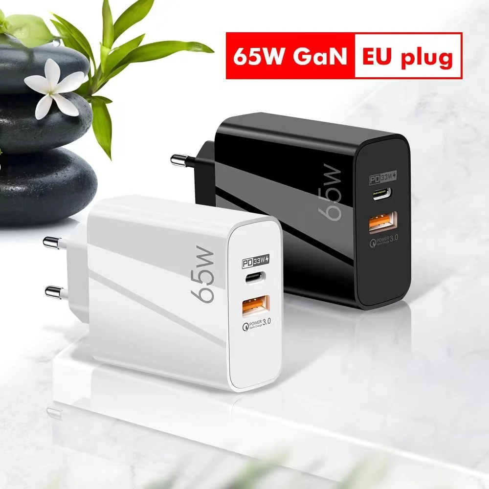 usb triple socket GaN 65W USB C Charger PD Quick Charge 4.0 3.0 Support PD3.0 USB C Type C Fast Phone Charger For iPhone 13 12 Pro Max Macbook air usb quick charge