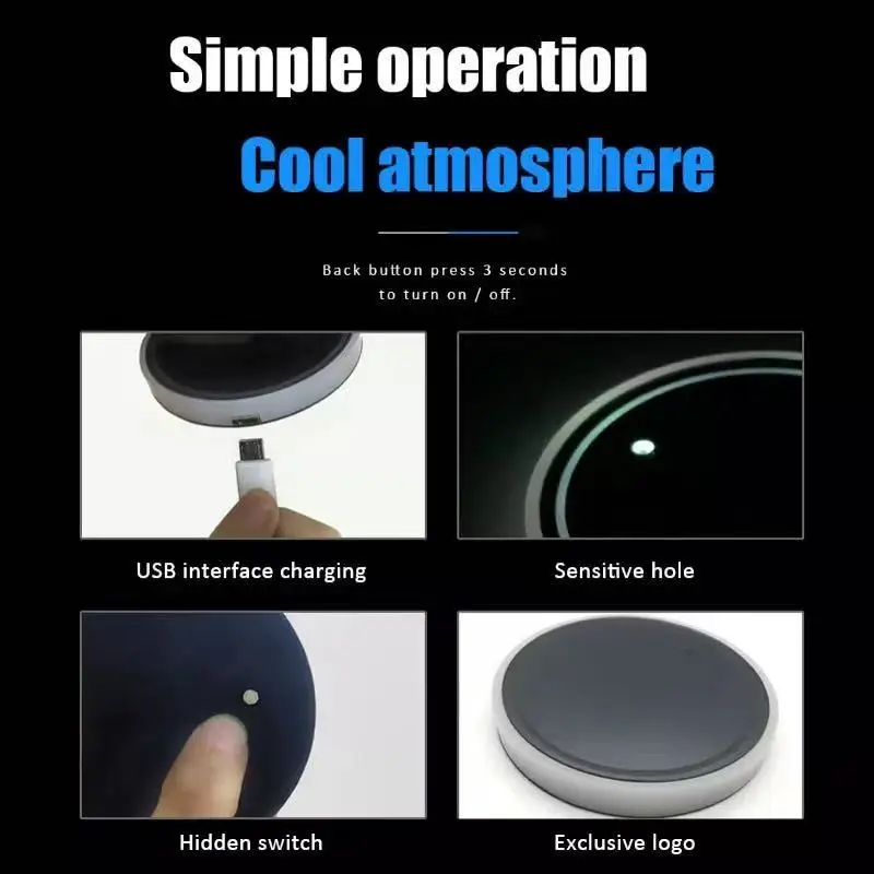 Car LED Water cup lamp charger atmosphere lamp Car Colorful logo water cup lamp For Changan Eado XT CS35 CS75 CS85 CS95 Dsvin V7