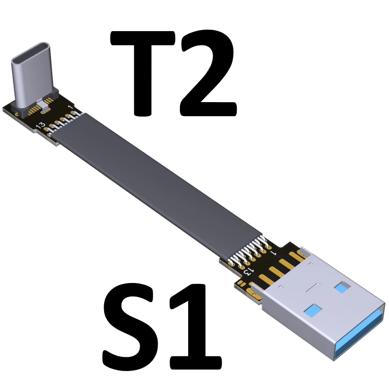 3A usb type C двойной 90 градусов USB C кабель Плоский угловой вверх вниз гусиная шея Тип USB 3,0 type-C кабель передачи данных для быстрой зарядки