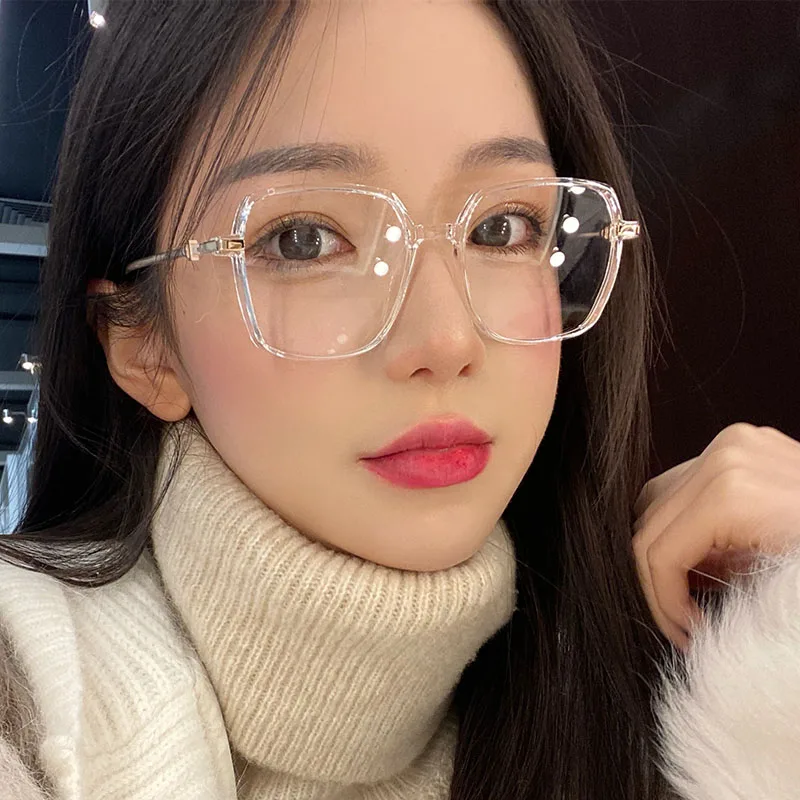 Ahora Ultralight TR90 Anti Blue Light Reading Glasses Frame Transparent Square Oversize Prebyopia Eyeglasses Unisex 0+1.0...+4.0 6