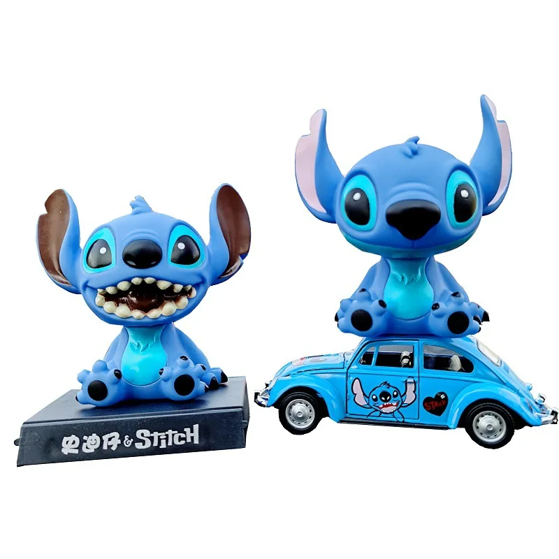 Disney dos desenhos animados lilo & stitch figura boneca stich balançando  cabeça bonecas anime pvc figura de ação crianças coletar modelo brinquedos  decoração do carro