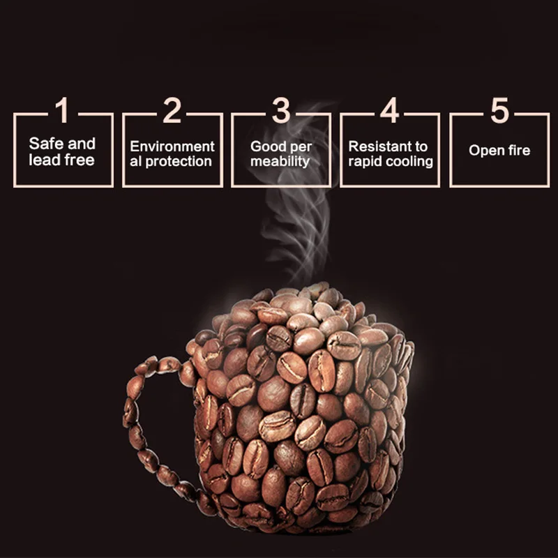 Кофейные кружки с ручкой стеклянная чашка двойными стенками и изолированным