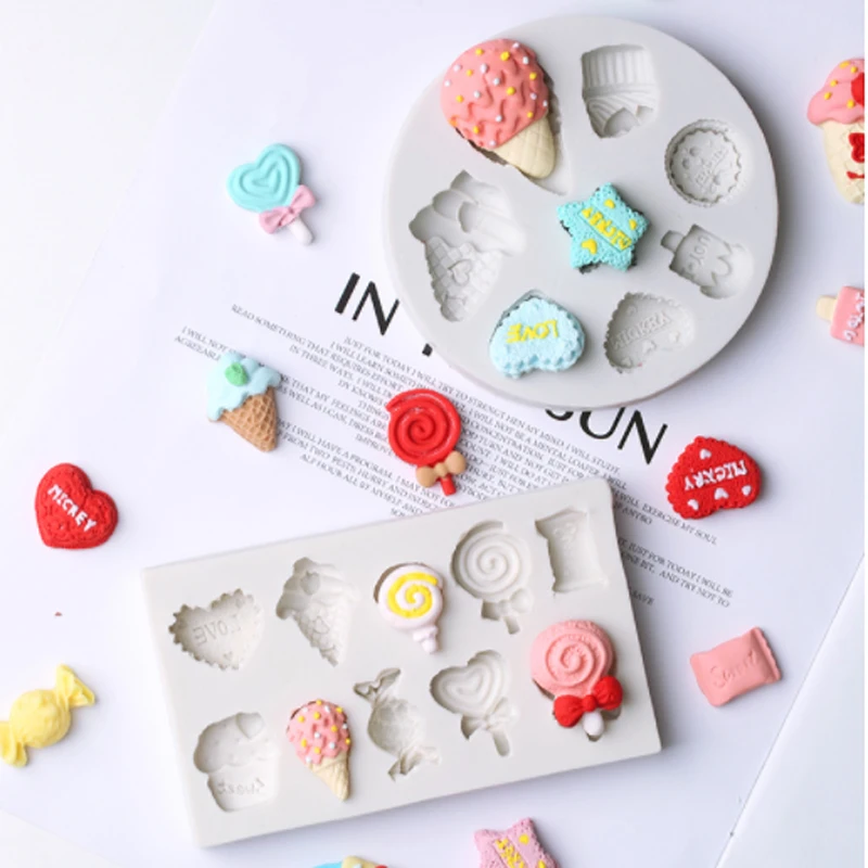 

Ice Cream Candy Molds Fondant Cakes Decorating Tools Silicone Molds Sugarcraft Chocolate Baking Tools For Cakes Gumpaste Fimo