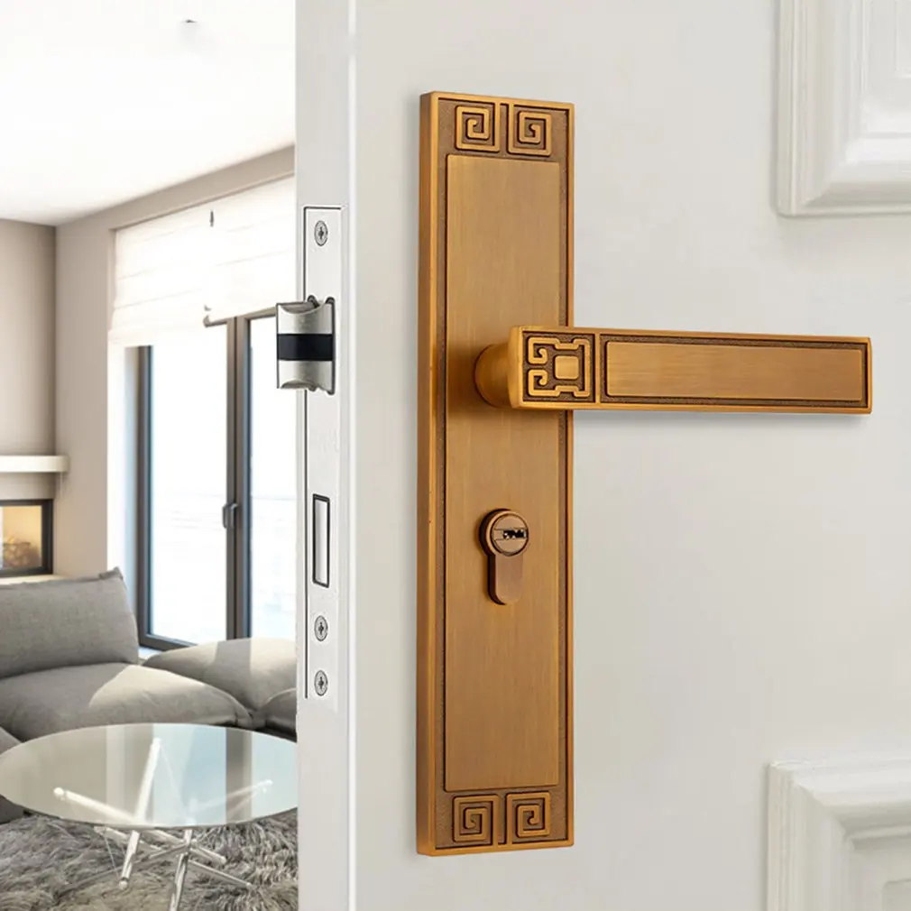 

Modern fashion brushed gold Indoor mute door lock bedroom bookroom door lock Sash Security Swing Lock Latch Home Housing Safely