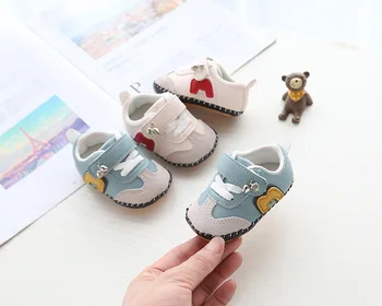 

Autumn new men and baby comfortable non-slip magic stickers toddler shoes cartoon color matching soft bottom baby shoes