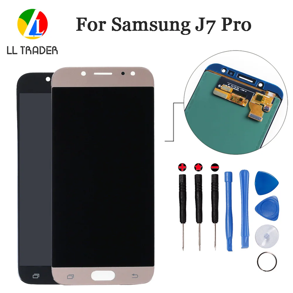 

LL TRADER LCD Display Assembly For Samsung Galaxy J7 Pro J730 Touch Screen Replacement Digitizer Brightnes Adjustment+Tools