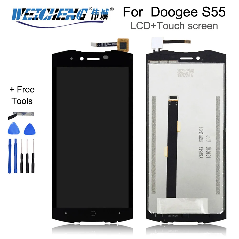 WEICHENG 5 дюймов Для Doogee S55 ЖК дисплей + кодирующий преобразователь сенсорного экрана