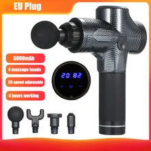 Электрический массажный пистолет для тренажерного зала, массажер для мышц, портативный ударный Вибрационный Мощный ручной массажер для глубоких мышц ног и спины