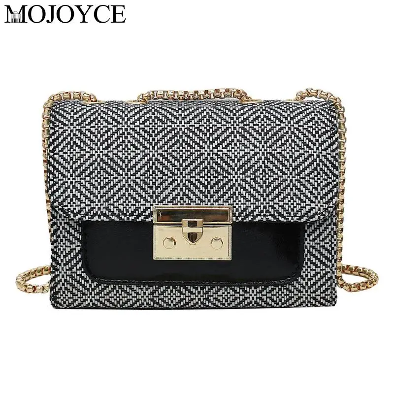 

Fashion Hit Color Autumn Winter Chain Shoulder Crossbody Bag Square Flap PU Leather Women Small Leisure Daily Messenger Pack