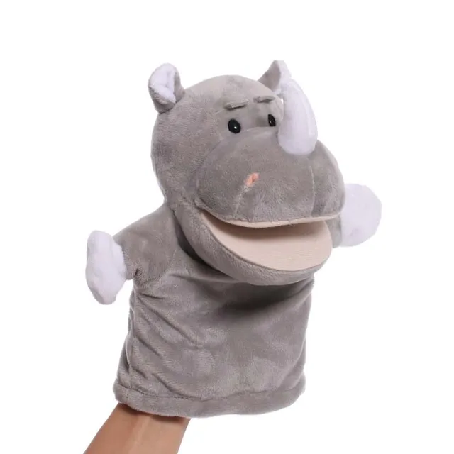 25cm Animal Hand Puppet  Educational   Puppets Pretend Telling Story Doll Toy for Children Kid fidget toys Rhinoceros