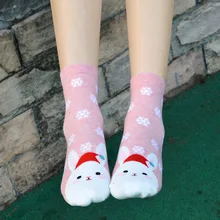 Рождественские носки для женщин и девочек, модные Мультяшные милые носки с трехмерным принтом, осенние женские повседневные носки