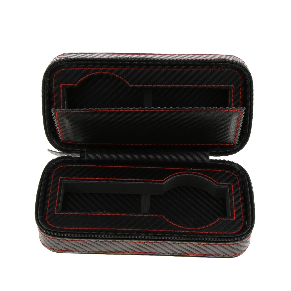 PU Leather Watch Display Box Zip Case Portable Travel Storage Wristwatch Organizer