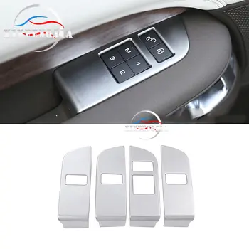 

4pc Door Armrest Buttons Child Safe Cover Frame For Land Rover Discovery 5 17-18