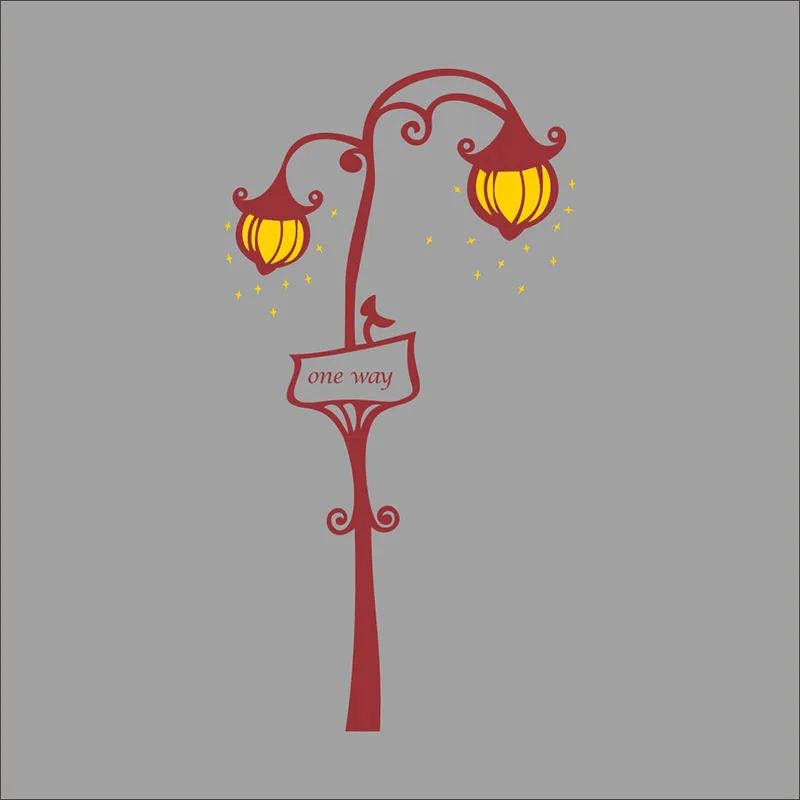 

Street Lamp Lights Wall Stickers For Wall Decal Home Decor WaterProof Removable PVC Wallpaper for living room Art Vinyl Decor