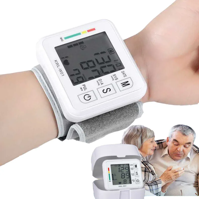 

Monitor Sphygmomanometer Automatic digital wrist blood pressure Meter Heart Beat Rate Pulse monitor Tonometer pulsometer machine