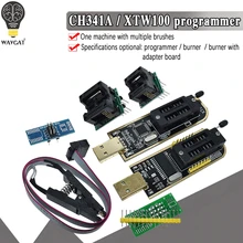 Ch341a xtw100 24 25 séries eeprom flash bios ch341 módulo programador usb + soic8 sop8 clipe de teste para eeprom 93cxx/25cxx/24cxx