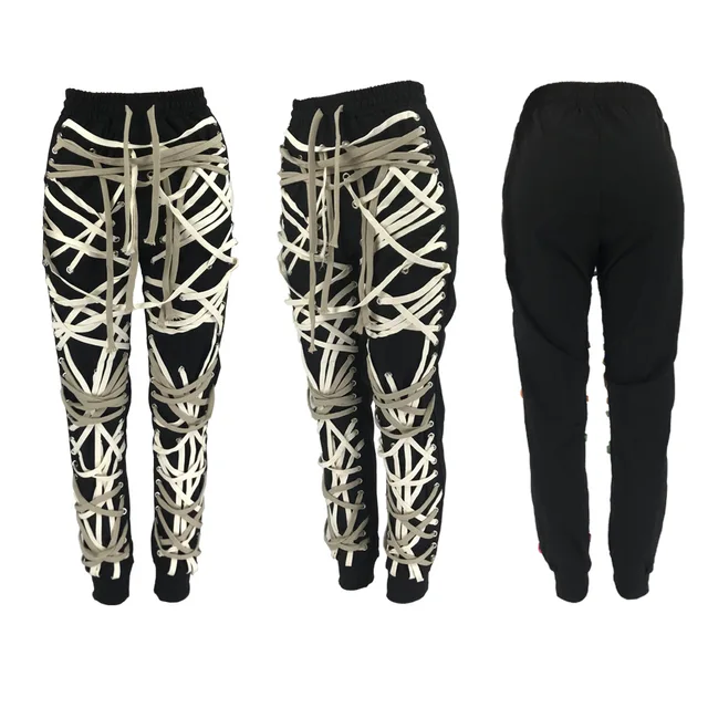 Women Pants with Strings All Over 