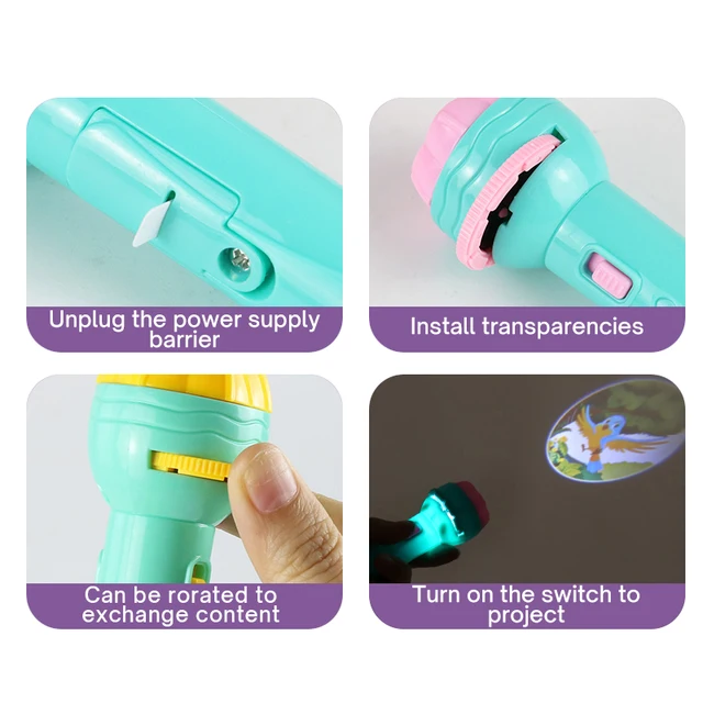 Cartoon Flashlight Projector Toy For Kid Torch Lamp Baby Sleeping Story Early Education Toy Holiday Birthday Xmas Gift Glow Toys 4