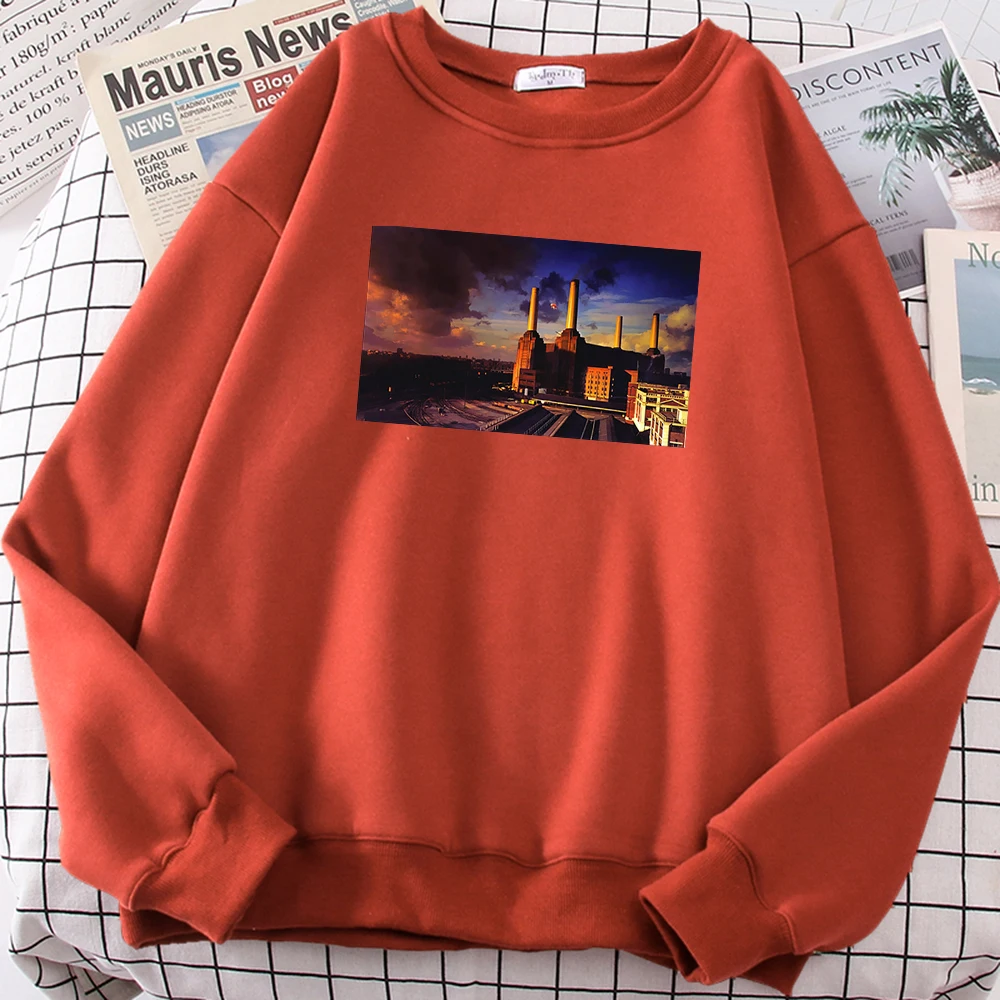 City Night Comics Printing Hoodys Mens Cartoon Autumn Hoody Crewneck Loose Warm Sweatshirt Fleece Pocket Clothing Men | Мужская одежда