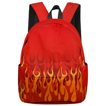 

Red Flame New Fashion Backpack Casual Travel Simple Backpack Men and Women Backpack