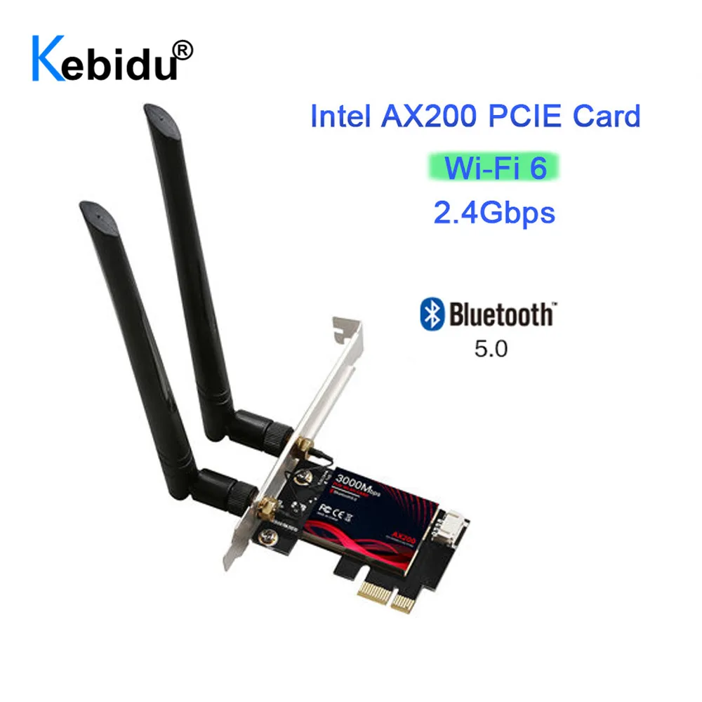 Network-Card Express-Antenna PCI Bluetooth Wifi6 Intel Ax200 Wireless Pci-E Dual-Band