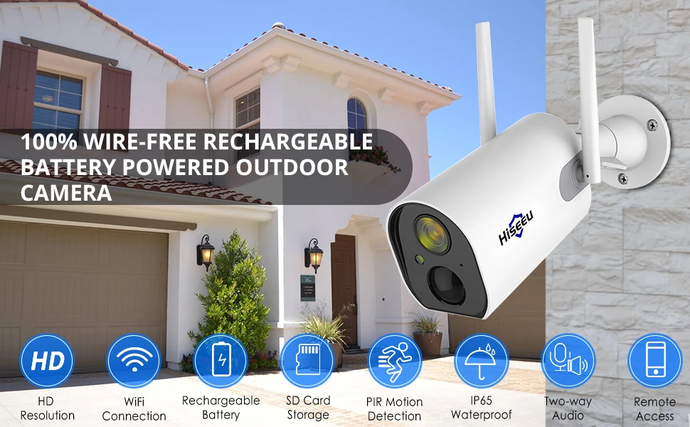 Hiseeu 2MP Battery Powered IP Camera