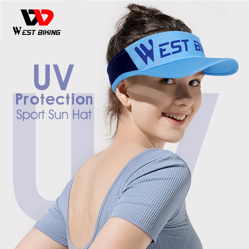 WEST BIKING Outdoor Sport Cap Tennis Running Cycling Mountaineering Hat Adjustable Headband UV Protection Sun Visor Travel Hat