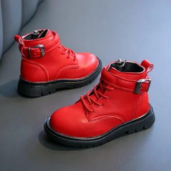 

Boys Shoes Winter New Children's Martin Boots Shoes Autumn Kids Ankle Leather Single Boots Fashion Girls Snow Boots E206