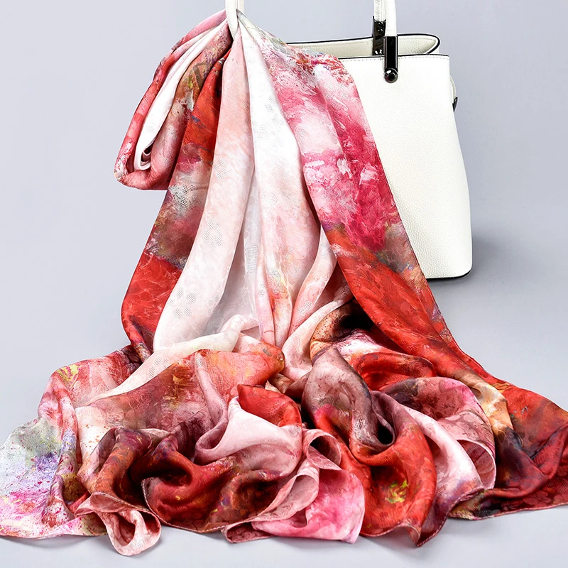 100% Pure Silk Scarf Women Hangzhou Silk Echarpe Shawls Wraps