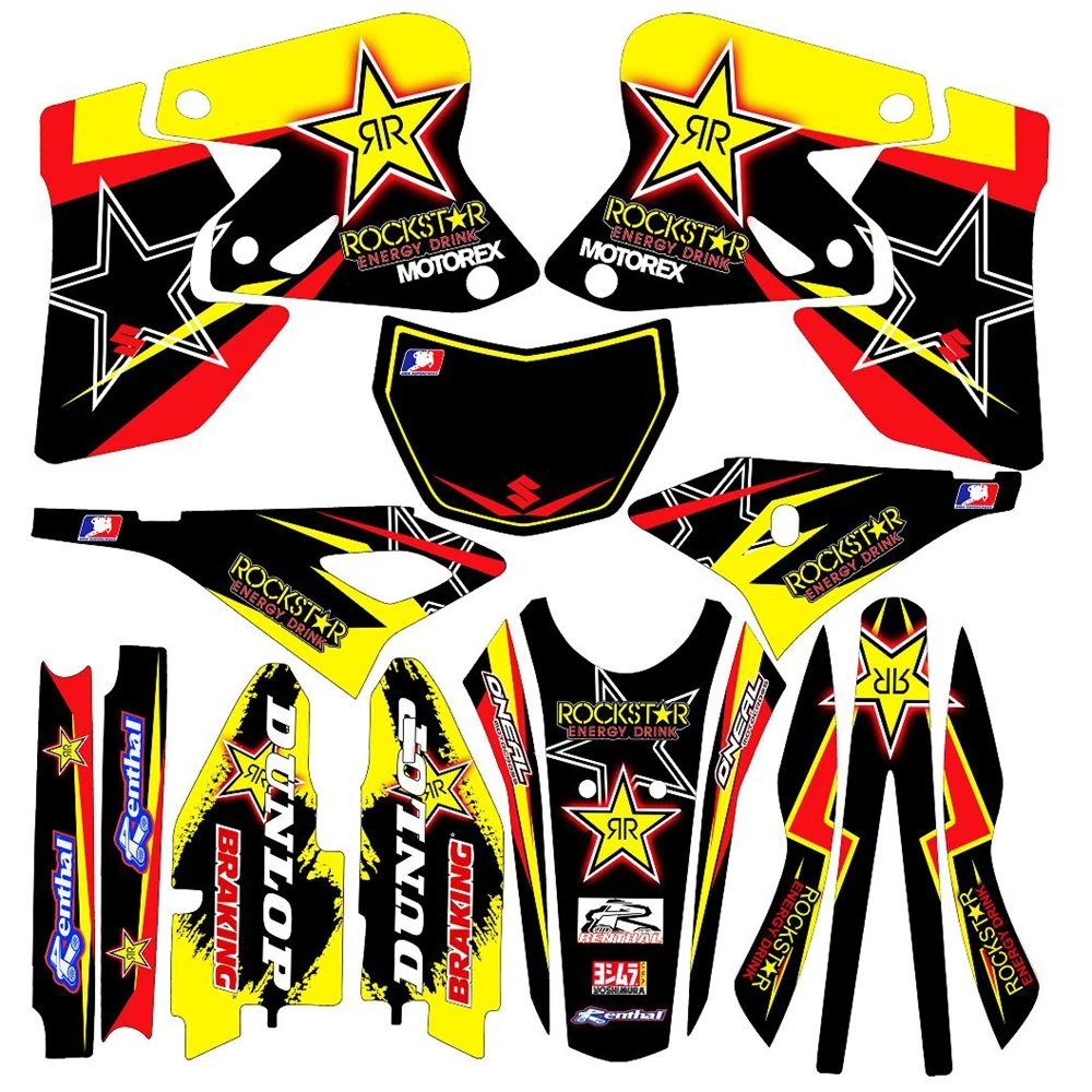 

New Full Graphics Decals Stickers Custom Number Name 3M Bright Stickers Waterproof For Suzuki DRZ400SM