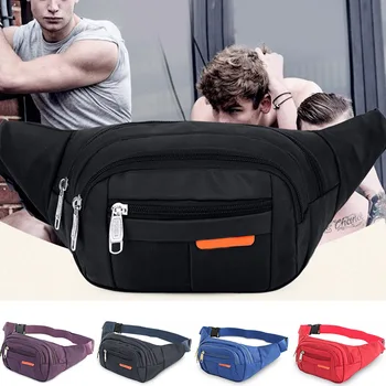 

Women Men Waist Bag Zipper Casual Large Capacity for Camping Sport Hiking Outdoor -OPK