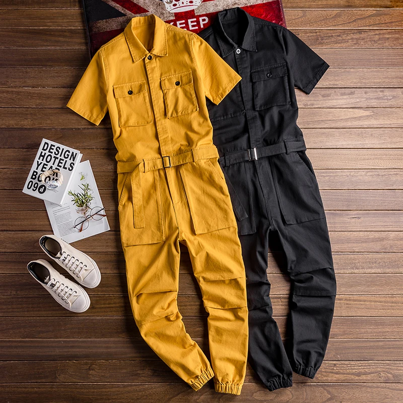 

Men's Overalls Suit Loose Multi-pocket Hip-Hop pants Casual Overalls Leggings trendy Men and women Show Performance clothing